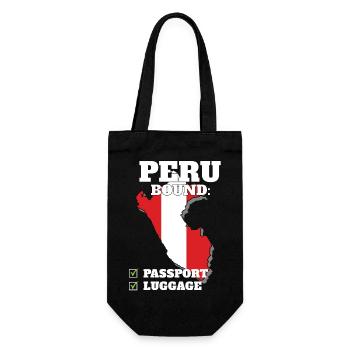 Peru Bound Country Travel Peruvian Flag Vacation - Gift Bag for Bottles - black - Front