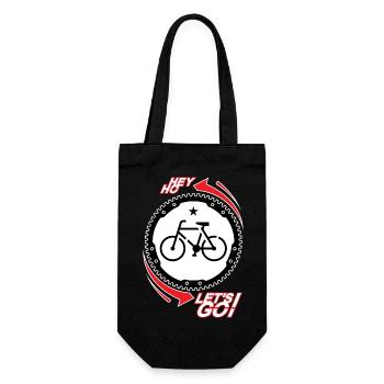 HEY HO - BICYCLE - LET'S GO! - Gift Bag for Bottles - black - Front