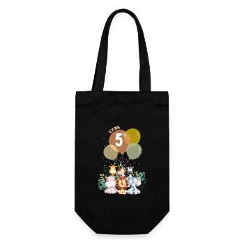 Wild Five Safari Anniversaire Animaux Thème Enfants - Sac à bouteille - noir - Devant