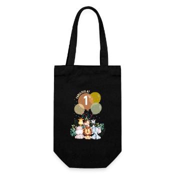 Fabulous First Kids Birthday Animals Safari - Gift Bag for Bottles - black - Front
