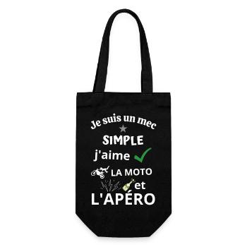 moto et apéro - cadeau - Sac à bouteille - noir - Devant