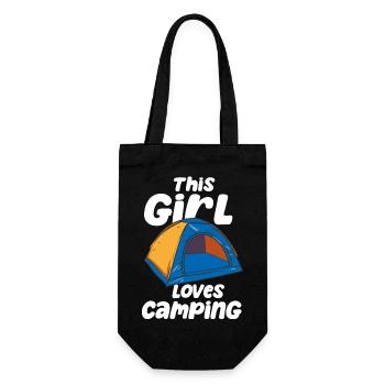 This Girl Loves Camping - Geschenkbeutel für Flaschen - Schwarz - Vorne