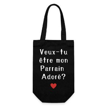 Veux-tu être mon parrain adoré ? - Sac à bouteille - noir - Devant