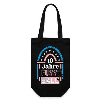 10 Jahre Fussball Spielerin Frauenfußball Jubiläum - Geschenkbeutel für Flaschen - Schwarz - Vorne