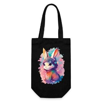 Süßes Häschen Aquarell - Geschenkbeutel für Flaschen - Schwarz - Vorne