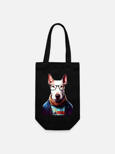 Hipster Dog Bull Terrier #Bullterrier - Sac à bouteille - noir