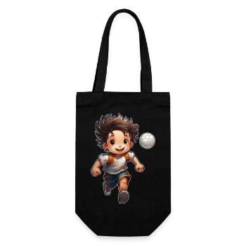 Ein Junge spielt Fussball, schöne Illustration - Geschenkbeutel für Flaschen - Schwarz - Vorne