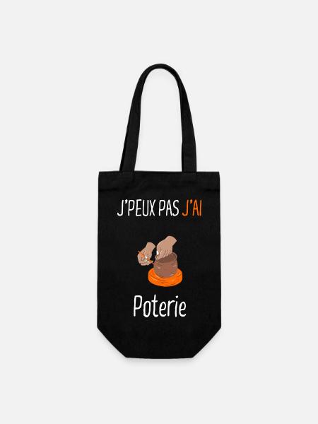 J'peux pas j'ai Poterie - Sac à bouteille - noir