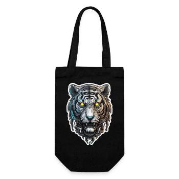 tigre cyberpunk tatouage style japonais - Sac à bouteille - noir - Devant