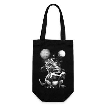 Lecture Dragon Astronomie Drôles d’animaux Art graphique - Sac à bouteille - noir - Devant