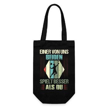 Einer von uns beiden spielt besser als du Badminto - Geschenkbeutel für Flaschen - Schwarz - Vorne