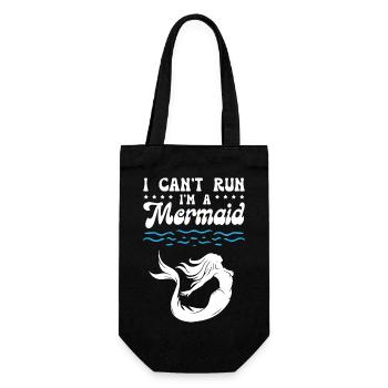 I Cant Run I Am A Mermaid - Geschenkbeutel für Flaschen - Schwarz - Vorne