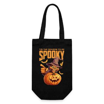 Halloween Pumpkin Tis The Season To Be Spooky - Gift Bag for Bottles - black - Front