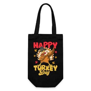 Bonne journée de la dinde célébrant Thanksgiving - Sac à bouteille - noir - Devant
