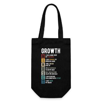 Growth Mindset Definition - Motivational Quote Ins - Geschenkbeutel für Flaschen - Schwarz - Vorne