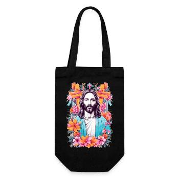 Jesus Christus - Geschenkbeutel für Flaschen - Schwarz - Vorne