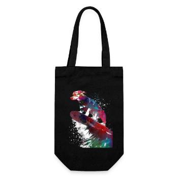 Surfing Dog #surfer #sport #dog - Geschenkbeutel für Flaschen - Schwarz - Vorne