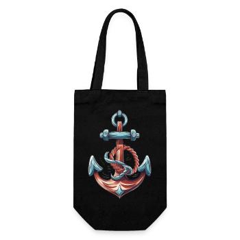 Ship anchor for shirts, hoodies or sweaters - Gift Bag for Bottles - black - Front