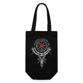 vikings valhalla calling me celts norsemen - Gift Bag for Bottles - black - Front
