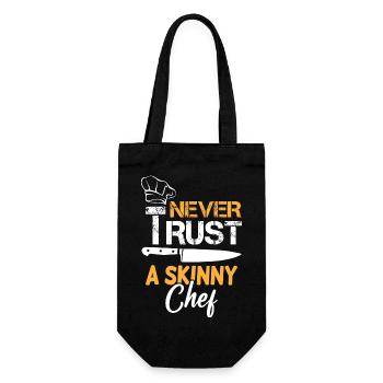 Never Trust A Skinny Chef - Gift Bag for Bottles - black - Front