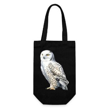SnowyOwl 02 - Geschenkbeutel für Flaschen - Schwarz - Vorne