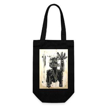 Hallo - Geschenkbeutel für Flaschen - Schwarz - Vorne