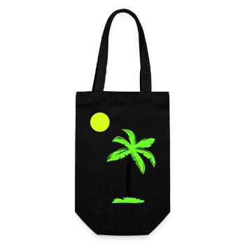 palme - Geschenkbeutel für Flaschen - Schwarz - Vorne