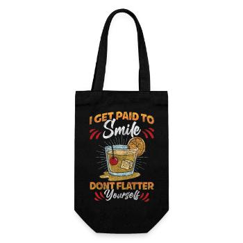 Bar Kellner Getränk Humor - Geschenkbeutel für Flaschen - Schwarz - Vorne