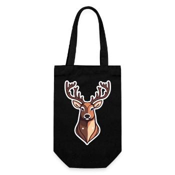 Reindeer Christmas Drawing - Gift Bag for Bottles - black - Front