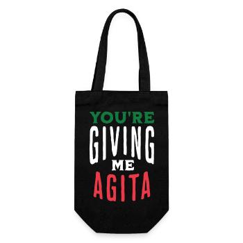 Vous me donnez Agita Citation de dicton italien drôle - Sac à bouteille - noir - Devant