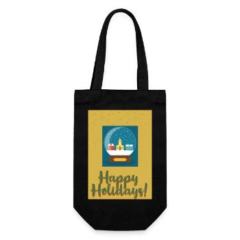 Snow around the globe - Gift Bag for Bottles - black - Front