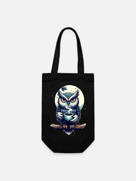 Hibou veilleur de nuit - Sac à bouteille - noir