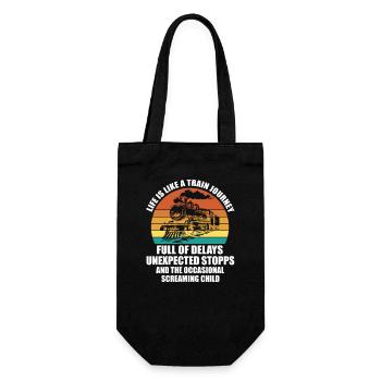 Life Is Like A Train Journey - Gift Bag for Bottles - black - Front