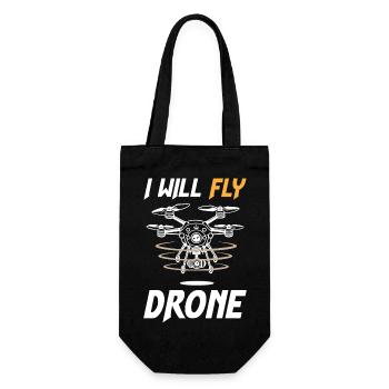 I Will Fly Drone - Geschenkbeutel für Flaschen - Schwarz - Vorne