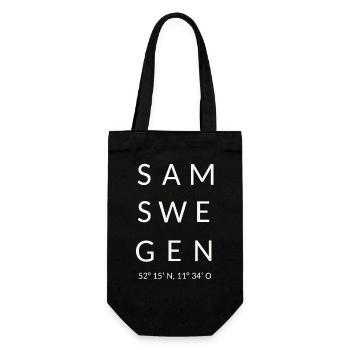 Samswegen weiß - Geschenkbeutel für Flaschen - Schwarz - Vorne