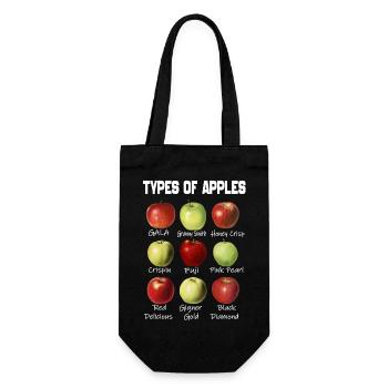 Types of Apples - Apples Breeds List Apples Lover - Gift Bag for Bottles - black - Front