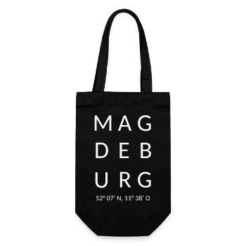 Magdeburg Schriftzug - Geschenkbeutel für Flaschen - Schwarz - Vorne