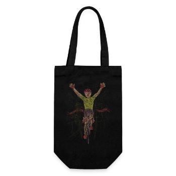 Radfahrer Ziellinie Kunst Expresionist - Geschenkbeutel für Flaschen - Schwarz - Vorne