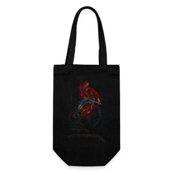 down hill cyclist jump line art rough drawing - Gift Bag for Bottles - black - Front