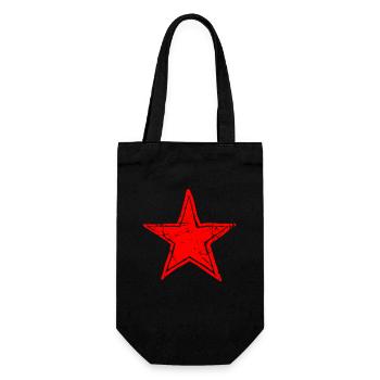 star drawn path red - Geschenkbeutel für Flaschen - Schwarz - Vorne