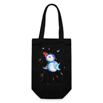 Good Mood Puffin - Gift Bag for Bottles - black - Front