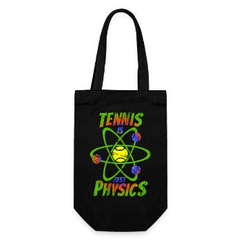 Tennis is just physic Back rainbow colors - Geschenkbeutel für Flaschen - Schwarz - Vorne