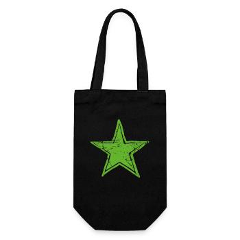 Star Drawn Path CMYK Green - Gift Bag for Bottles - black - Front