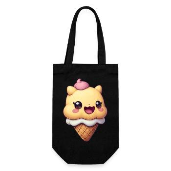 Création de crème glacée souriante - Sac à bouteille - noir - Devant