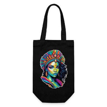 Afro Frau - Schönheit - Geschenkbeutel für Flaschen - Schwarz - Vorne
