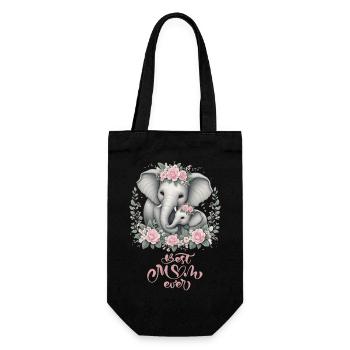 Meilleure maman de tous les temps éléphant Couronne florale maternité - Sac à bouteille - noir - Devant