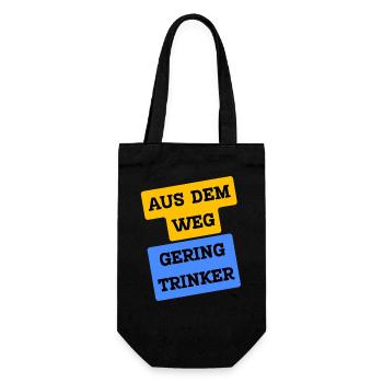 Malle Aus dem Weg Geringtrinker - Geschenkbeutel für Flaschen - Schwarz - Vorne