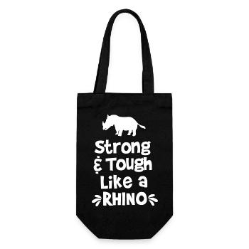 Strong and tough like a rhino - Gift Bag for Bottles - black - Front