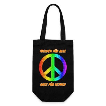 Demo Peace for All Hate for No 2 ANti AFD - Gift Bag for Bottles - black - Front