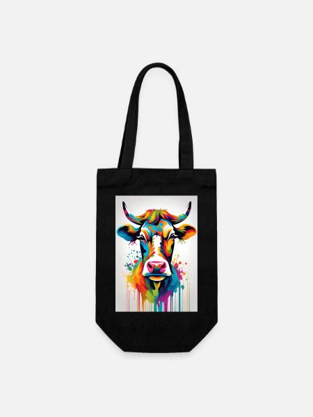 Cow colorful - Gift Bag for Bottles - black